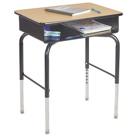 ecr4kids open front desk with metal book box ready-to-assemble|ECR4Kids Open Front Desk with Metal Storage Book .